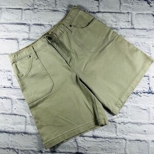 Levis 550 Relaxed Fit Shorts Womens 12 Tan Khaki Mid Rise Denim Flap Pocket
